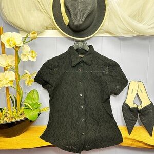 Black Lace Women's Top